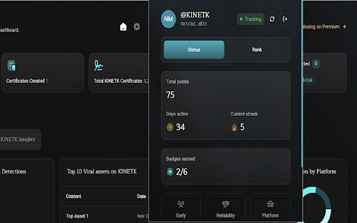 KINETK IP Network :: Join the world’s first decentralized IP Protection Network. Become a Sentinel, scroll socials, protect creators, earn rewards.