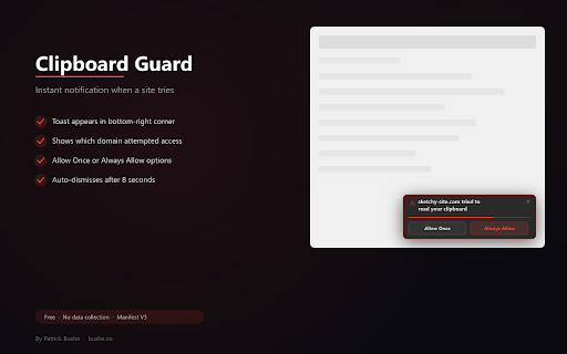 Clipboard Guard :: Know when websites try to read your clipboard — and block them