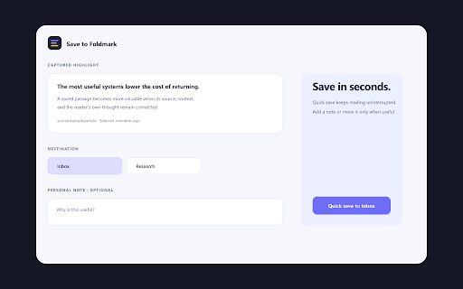 Foldmark: Save Highlights & Notes :: The fastest private way to save, annotate, and rediscover useful text from the web and AI chats.