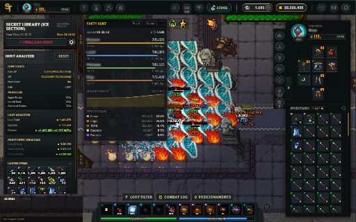 Stonegy Hunt Analyzer :: Mostra dano, DPS e % por personagem nas hunts do Stonegy, e deixa as categorias do Hunt Analyzer colapsáveis e reordenáveis.