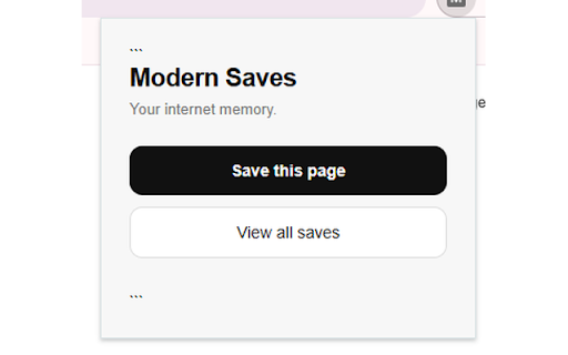 Modern Saves :: Your internet memory. Save anything from the web.