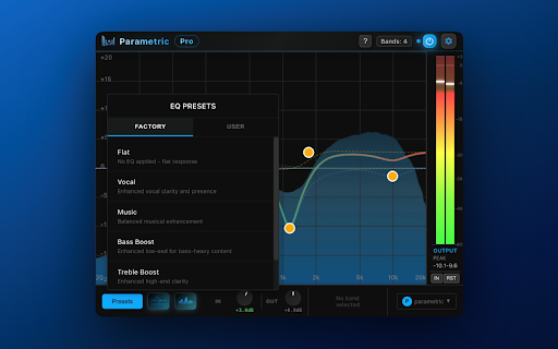 Parametric EQ - Tab Equalizer with Volume Control :: Parametric EQ for Chrome - Control Tab Sound Like an Audio Engineer