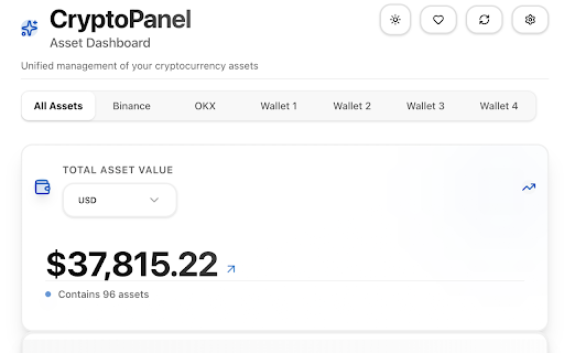 CryptoPanel :: 加密货币资产看板 - 统一管理您的 CEX 和链上资产