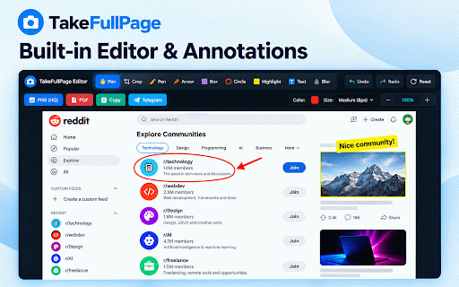 TakeFullPage - Full Page Screenshot & Screen Capture :: Capture full page and area screenshots. Edit, annotate, export as PNG or PDF, copy to clipboard, or get instant cloud links.