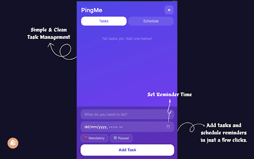 PingMe :: Smart reminders with task and schedule management.