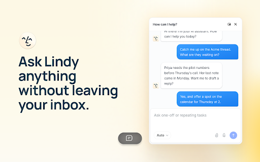 Lindy :: Access your Lindy AI assistant with a full-screen interface