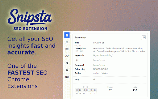 Snipsta :: SEO Data at Your Fingertips