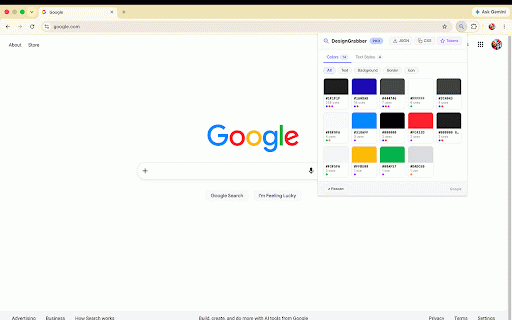 DesignGrabber :: Extract colors, typography, and design tokens from any website
