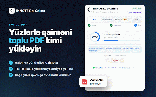 INNOTEX e-Qaimə :: E-qaimələrin toplu Excel-ə ixracı və PDF yüklənməsi. Hesab-faktura, akt və qiymət razılaşması hazırlayan mühasibatlıq aləti.
