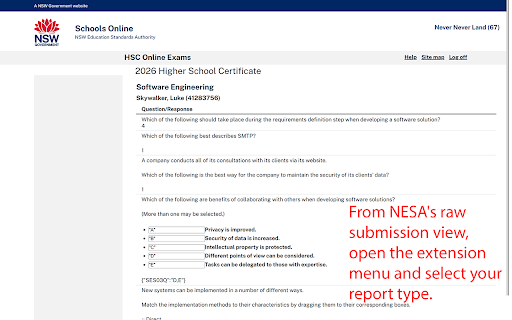 NESA Online Sample Exam Marking Tool :: Marks NESA Schools Online sample exam responses and builds printable marking reports. All marking runs in your browser.