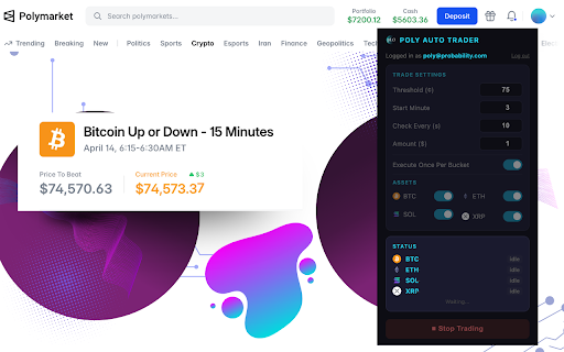 Poly Auto Trader :: Auto-buys on Polymarket based on threshold, timing, and configurable amount