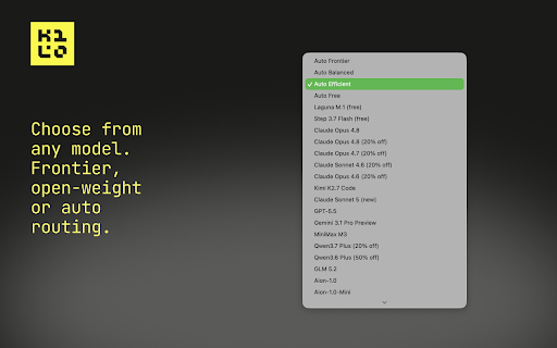 Kilo Code :: Side-panel AI chat agent. Use open-weight or frontier models.
