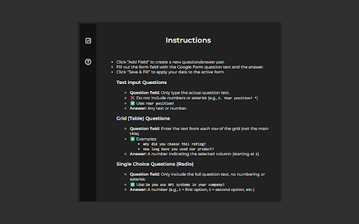 Google Form Auto Filler :: Auto-fill Google Forms with saved data