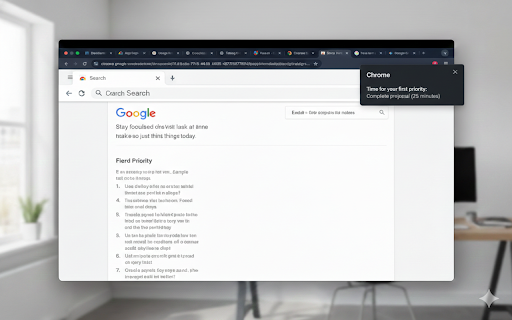 3 Tasks. One Focus :: Focus on one task at a time. Enter 3 tasks and get reminded every 25 minutes.