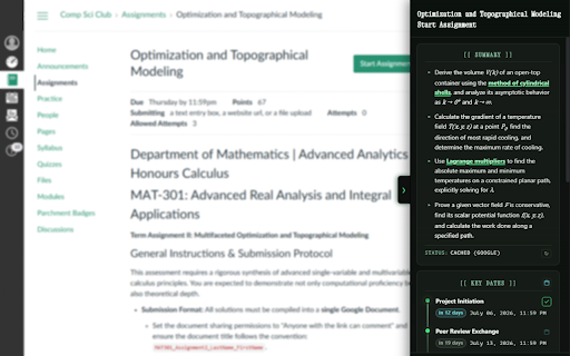 GuaVas :: An AI study companion for Canvas LMS, surfaces key dates and next steps, and builds practice quizzes from your assignments.