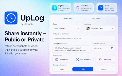 UpLog – Screen Recorder, Annotator & Task Tracking :: Capture your screen. Annotate what matters. Turn it into a task — instantly.