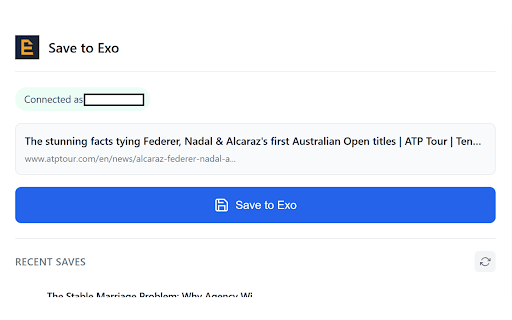 Save to Exo :: Save any page to your Exo feed with one click. AI-powered organization for your bookmarks.