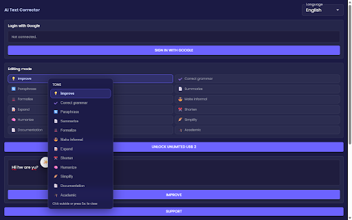 AI Text Corrector :: Write better, faster, and error-free with the power of Artificial Intelligence.