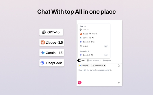 ChatAI: Smart Web Assistant (GPT, Gemini, Claude, Grok, DeepSeek, etc.) :: ChatAI: Your smart web assistant for AI chat, reading, writing, translation, summarization and more