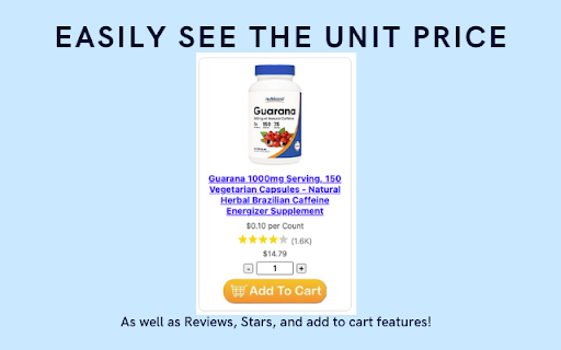 Unit Price Shopper :: Filters items on Amazon, Walmart, and Albertsons brand pages (Albertsons, Safeway, etc.) by unit price.