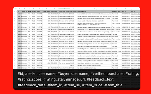eBay Reviews Scraper - Extract eBay Reviews to CSV/Excel/JSON :: Scrape eBay product reviews to CSV/Excel/JSON. Save eBay reviews to your computer