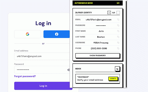 FlashFill :: Zero-click burner identity and OTP automation for signup forms.