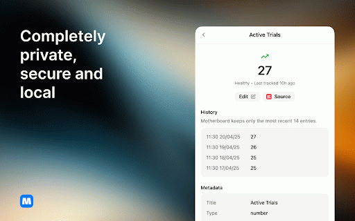 Motherboard: One Dashboard. Track Everything. :: Motherboard brings all your key metrics into one dashboard. Works with any website. Saves you hours every week. Needs zero coding.
