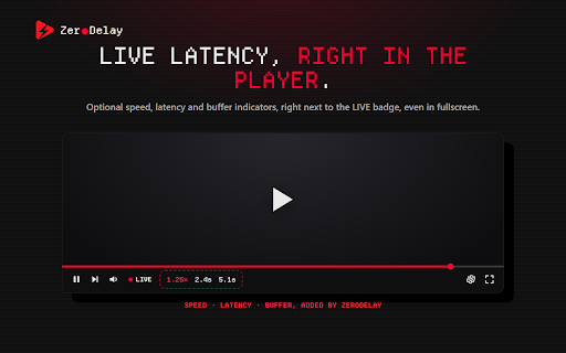 ZeroDelay :: This extension syncs YouTube live streams in real-time by accelerating viewer-delayed streams caused by data reception delays.