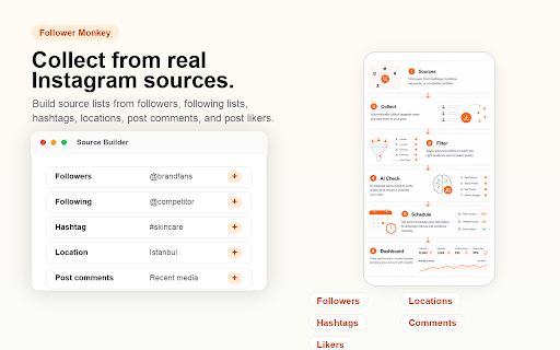 Follower Monkey Auto Follow Unfollow Queues for Instagram™ :: Run Instagram™ auto follow and unfollow workflows using local queues, profile filters, timing settings, and account controls.