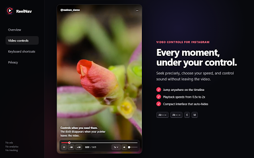 ReelNav - Controls & Downloads :: Advanced playback, Story navigation, creator tools, and downloads for Instagram media.