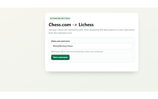 Chess.com -> Lichess One-Click Import :: Import your latest Chess.com game into Lichess analysis in one click.