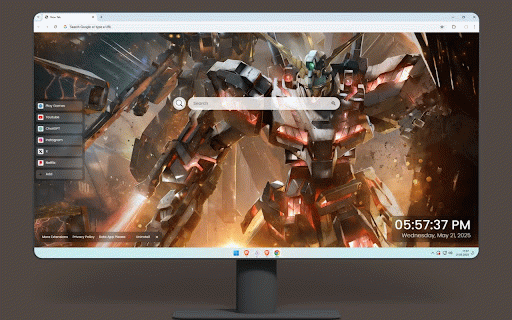 Gundam Fire Live Wallpaper :: Imposing Gundam mech with glowing red components emerging from battlefield amid explosions and debris.