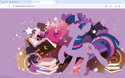 PonyTab :: A beautiful Chrome extension that replaces your new tab page with stunning My Little Pony artwork by Sam Baneko.