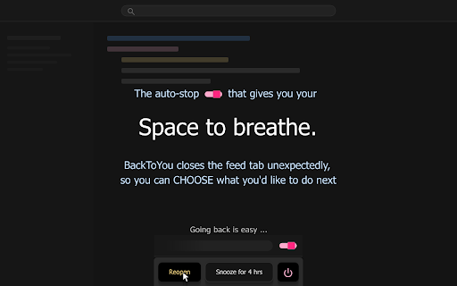 BackToYou :: A gentle interruption that gives you your choice back when endless scrolling takes over.