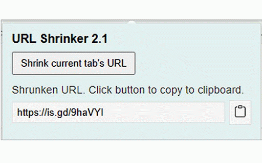 URL Shrinker :: Shrink the current tab URL using is.gd, with the user option to copy it to clipboard.