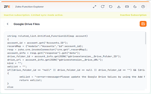 Function Explorer for Zoho CRM :: Helper tool for Zoho solution developers to explore, read, and export CRM functions.