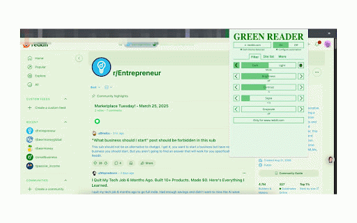 Green Reader :: Dark mode for every website. Take care of your eyes, use dark theme for night and daily browsing.