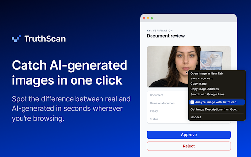 TruthScan AI Image Detector :: Detect AI-generated images anywhere on the web with TruthScan.