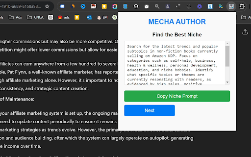 Mecha Author :: A Chrome extension to assist authors in generating book content and formatting.