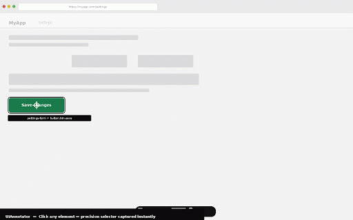 UIAnnotator — Annotate any website for AI agents :: Annotate any webpage for AI agents. Capture CSS selectors, styles & screenshots. Paste into Claude or Cursor for instant fixes.