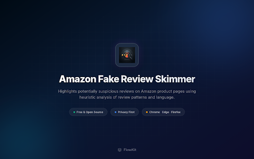 Amazon Fake Review Skimmer :: Highlights potentially suspicious reviews on Amazon product pages using heuristic analysis of review patterns and language.