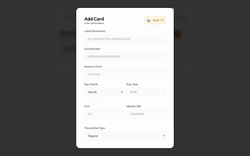Auto Credit Card Filler :: Premium autofill tool for web developers. Supports multiple cards and custom project-based field mappings.