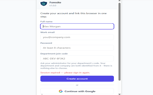 Foresite :: Consent-based workplace monitoring: captures prompts sent on supported AI sites and reports them to your organization.