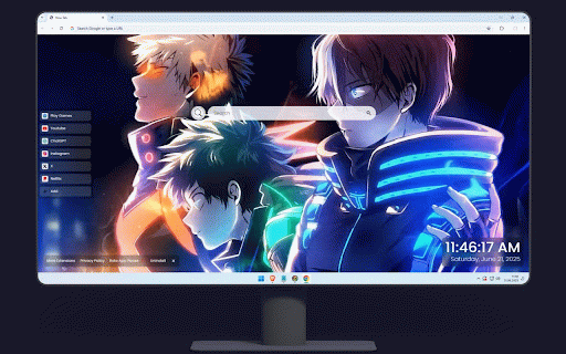 My Hero Academia Neon Live Wallpaper :: Dynamic My Hero Academia trio with neon lighting effects showcasing Deku, Bakugo and Todoroki.