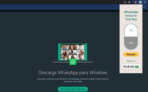 WhatsApp Voice Bot :: Write and send messages on WhatsApp Web using your voice.