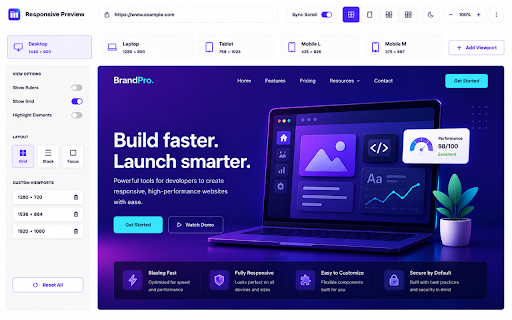 Responsive Preview :: Preview websites across multiple device screen sizes simultaneously.