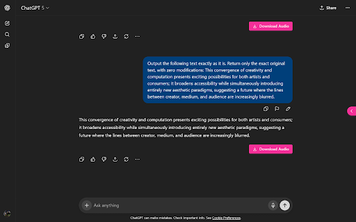 ChatGPT TTS | Text-to-Speech Generator & Audio Downloader :: Text-to-Speech generator and audio downloader for ChatGPT.