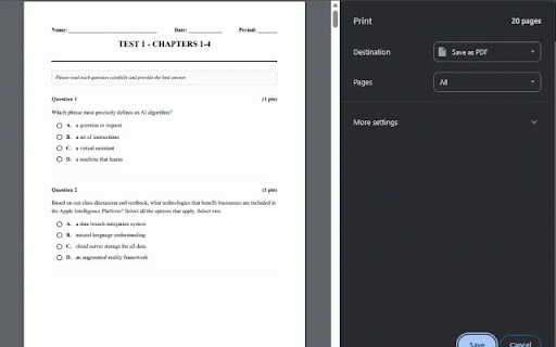 Canvas Quiz Print Pro :: Advanced printable formatting for Canvas Quizzes with Answer Key generation.