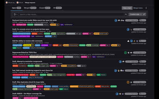 GitLab MR Chain Visualizer :: Visualize merge request chains on GitLab