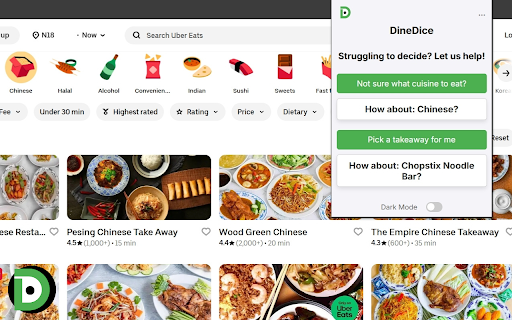 DineDice :: Randomly picks a takeaway or cuisine for you.